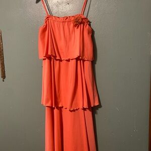 Chic Coral Layered Dress